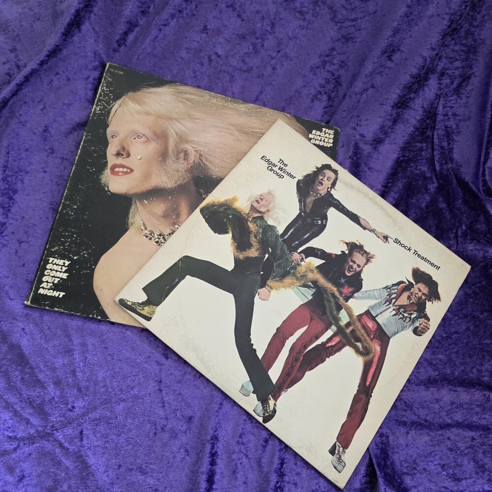 Edgar Winter Group Vinyl Lot Shock Treatment + They Only Come Out At Night...